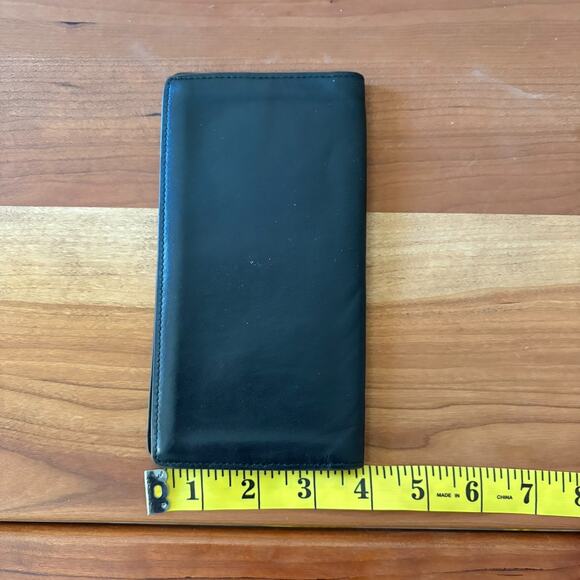 Salvatore Ferragamo Long Wallet Black Leather Vintage Made in Italy Used - Picture 7 of 8